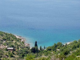 Ribiška hiša Doca-Panoramski pogled z zalivom Mala Doca-Otok Murter