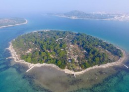 Vista panoramica dell'isola Mali Vinik con la casa del pescatore Agata